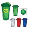 17 Oz. Diamond Double Wall Tumbler With Straw