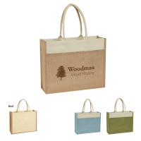 Jute Tote With Front Pocket