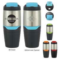 16 Oz. Stainless Steel Tumbler With Flip Lock Lid