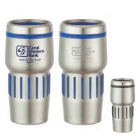 16 Oz. Stainless Steel Tumbler With Rubber Grips