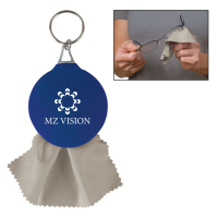 Rubber Key Chain With Micro Fiber Cleaning Cloth