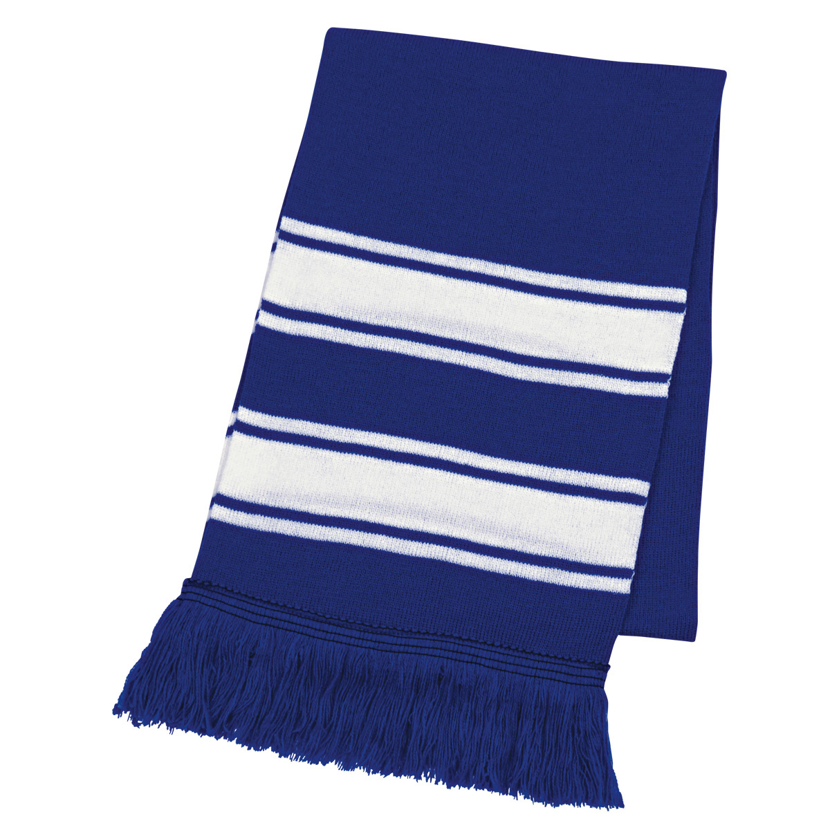Two-Tone Knit Scarf With Fringe-HIT
