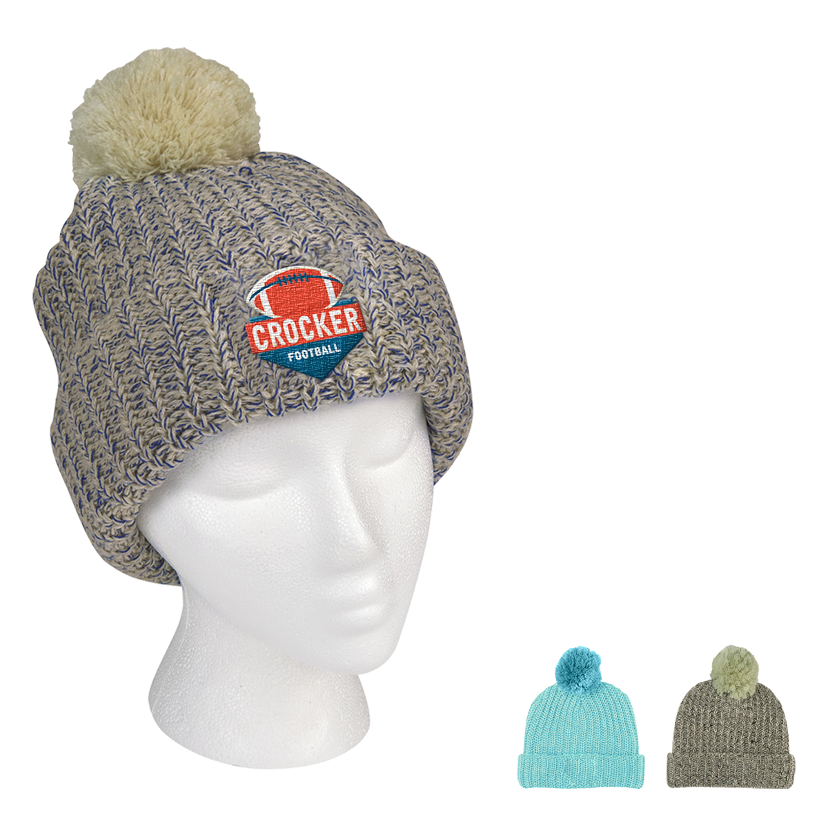 Grace Collection Pom Beanie With Cuff