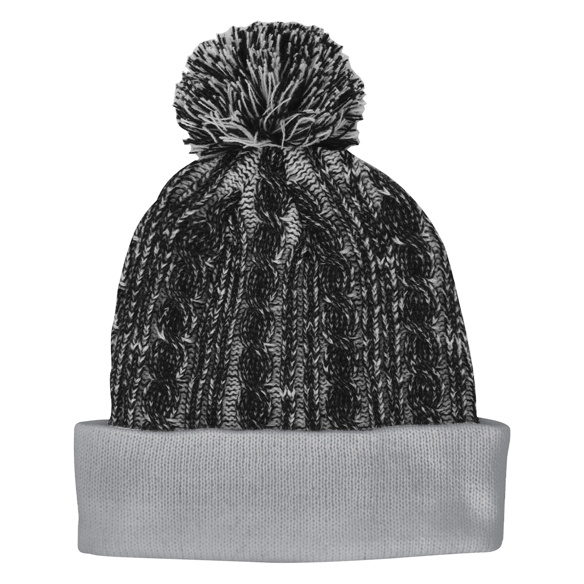 Casey Cable Knit Pom Beanie With Cuff