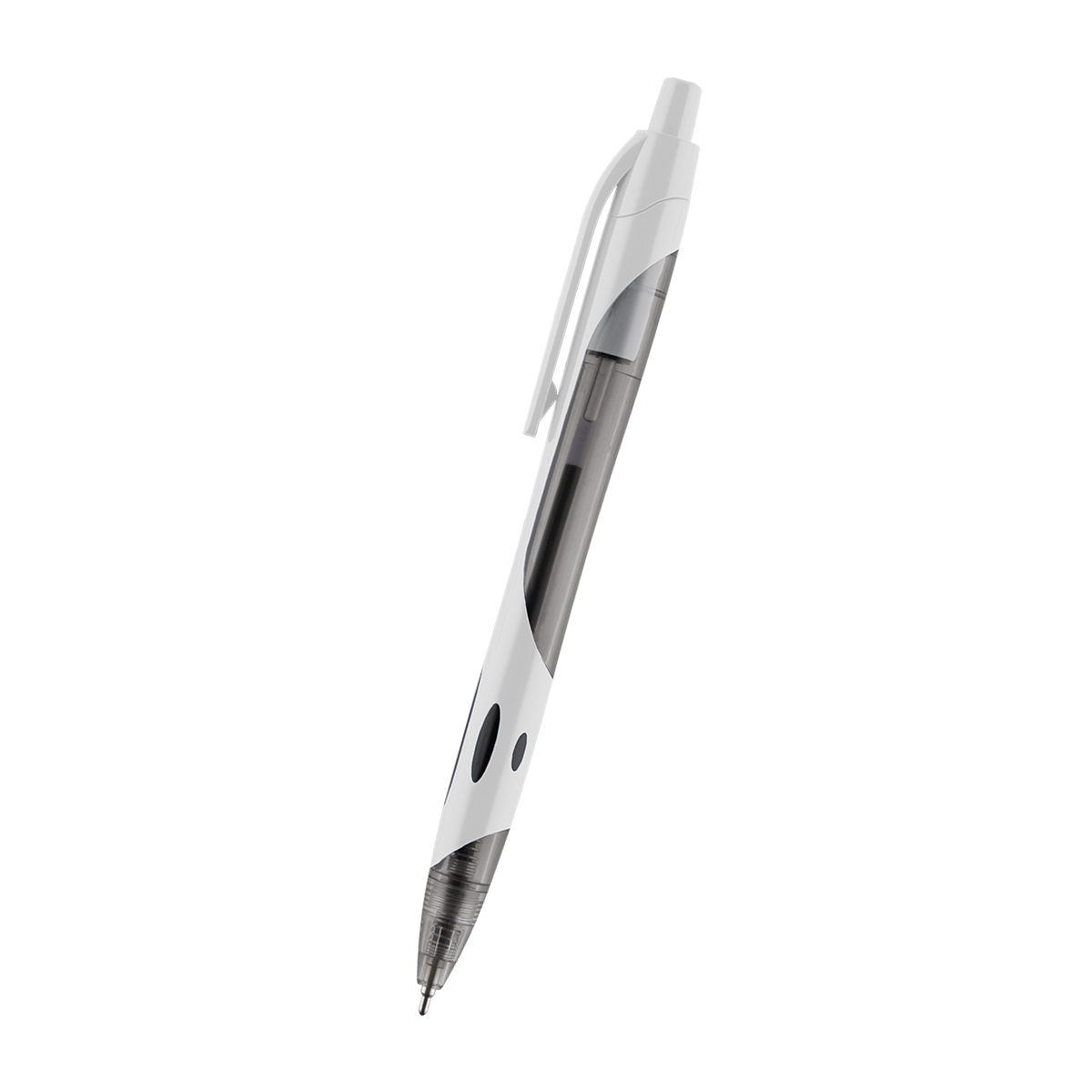 Two-Tone Kai rABS Sleek Write Pen - TRAN BLACK WITH WHITE