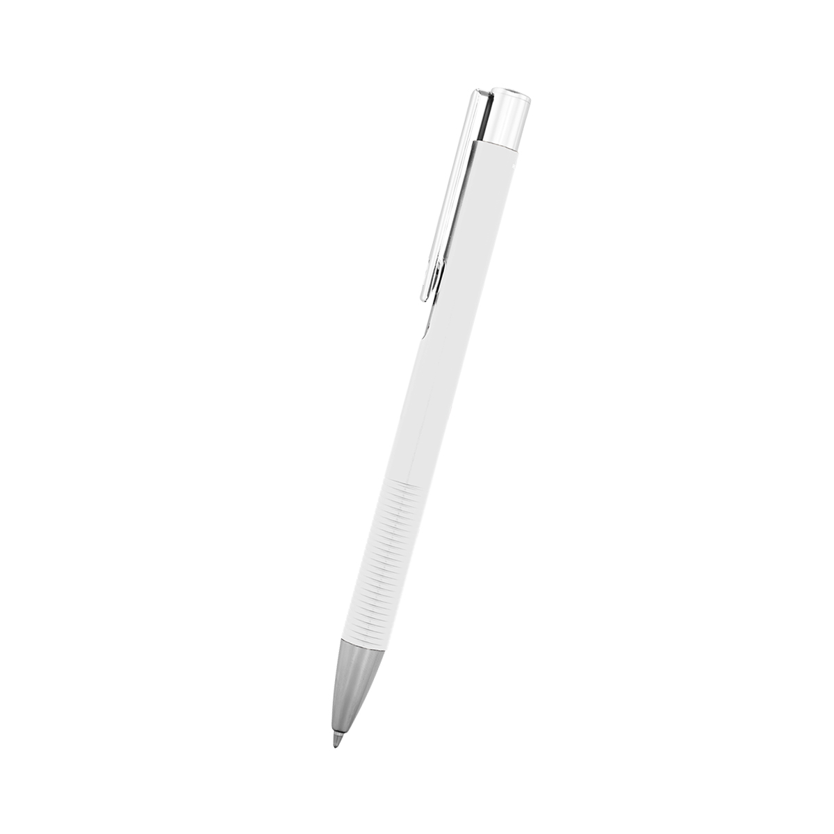 Mavrick Recycled Aluminum Pen - WHITE WITH SILVER