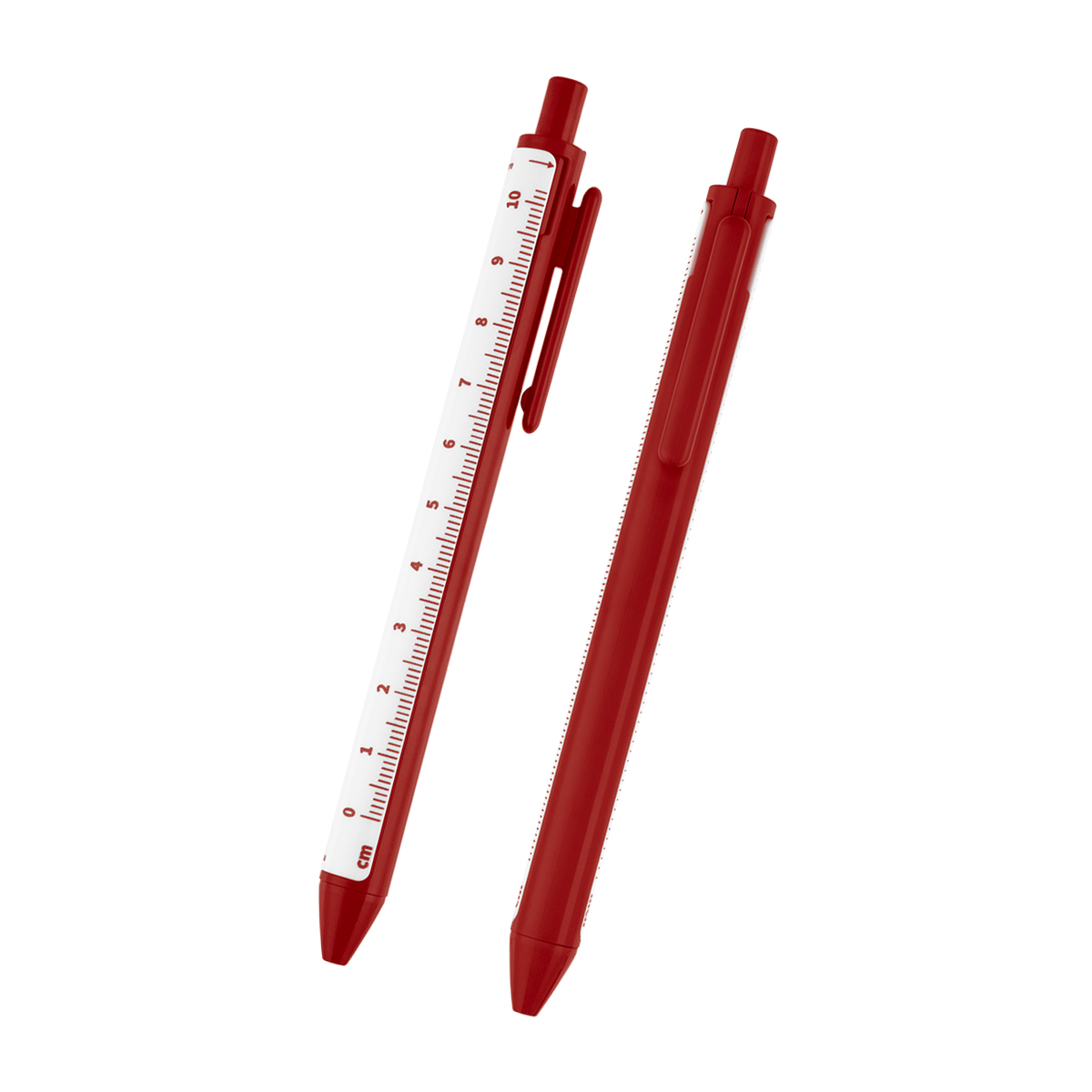 Straight Line Pen With 4" Ruler - RED WITH WHITE