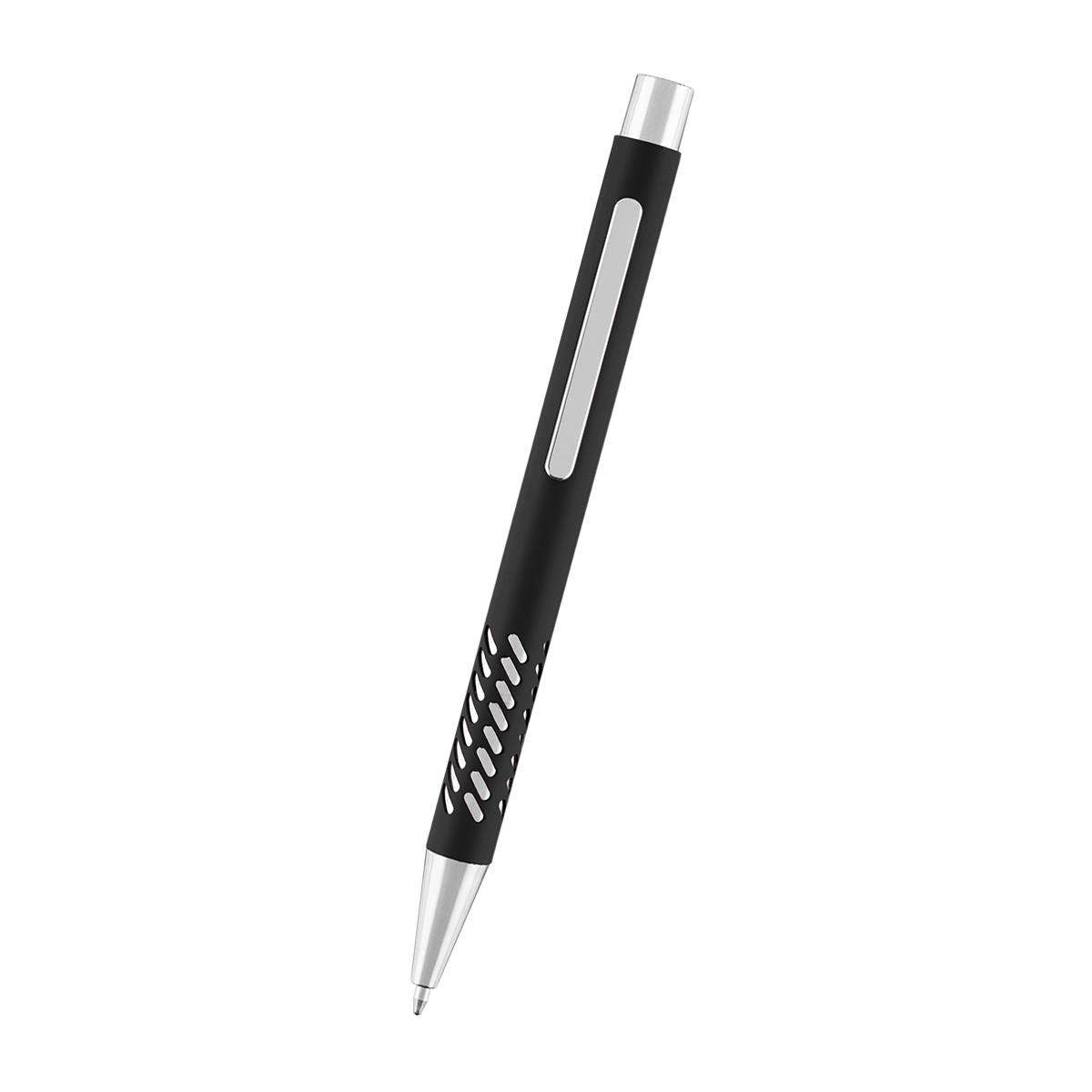 Jayden Recycled Aluminum Pen — BLACK WITH SILVER