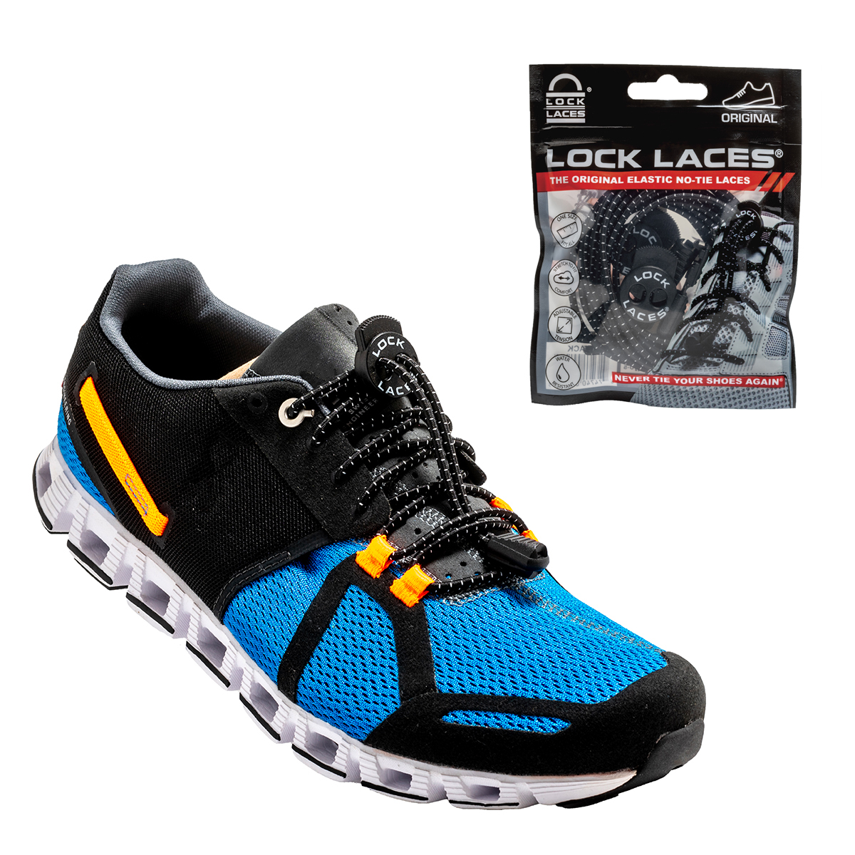Lock Laces® No Tie Shoelaces - BLACK