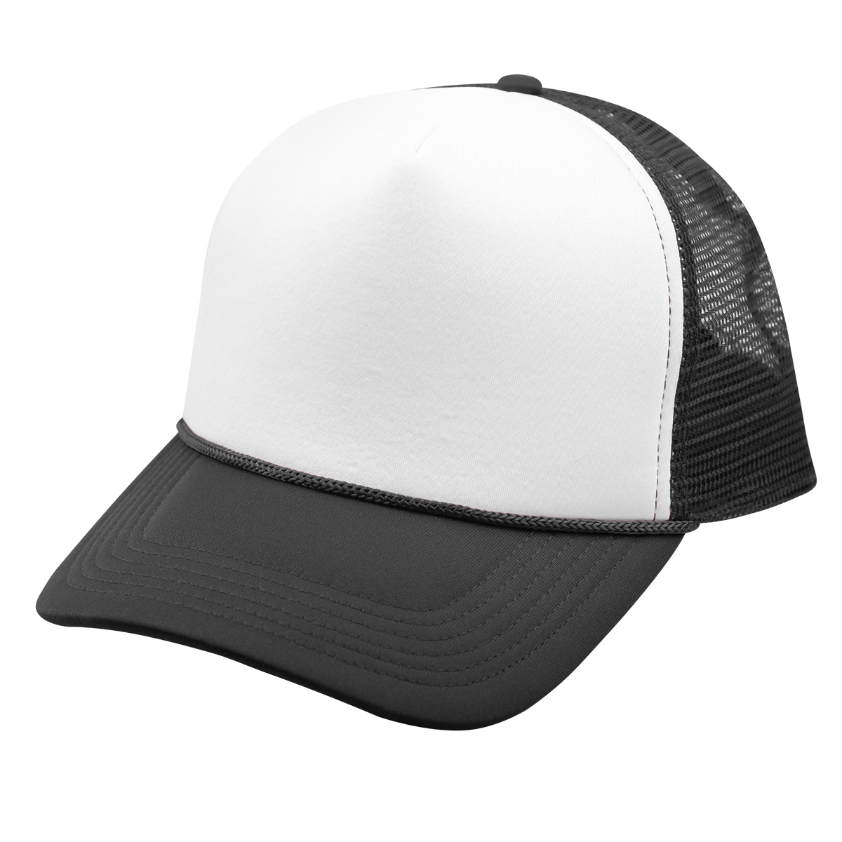 Convoy Trucker Cap - WHITE WITH BLACK
