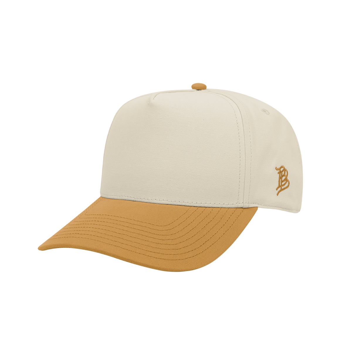 Branded Bills 33510 Bare Curved Two-Tone Canvas Cap - BEIGE/WHEAT