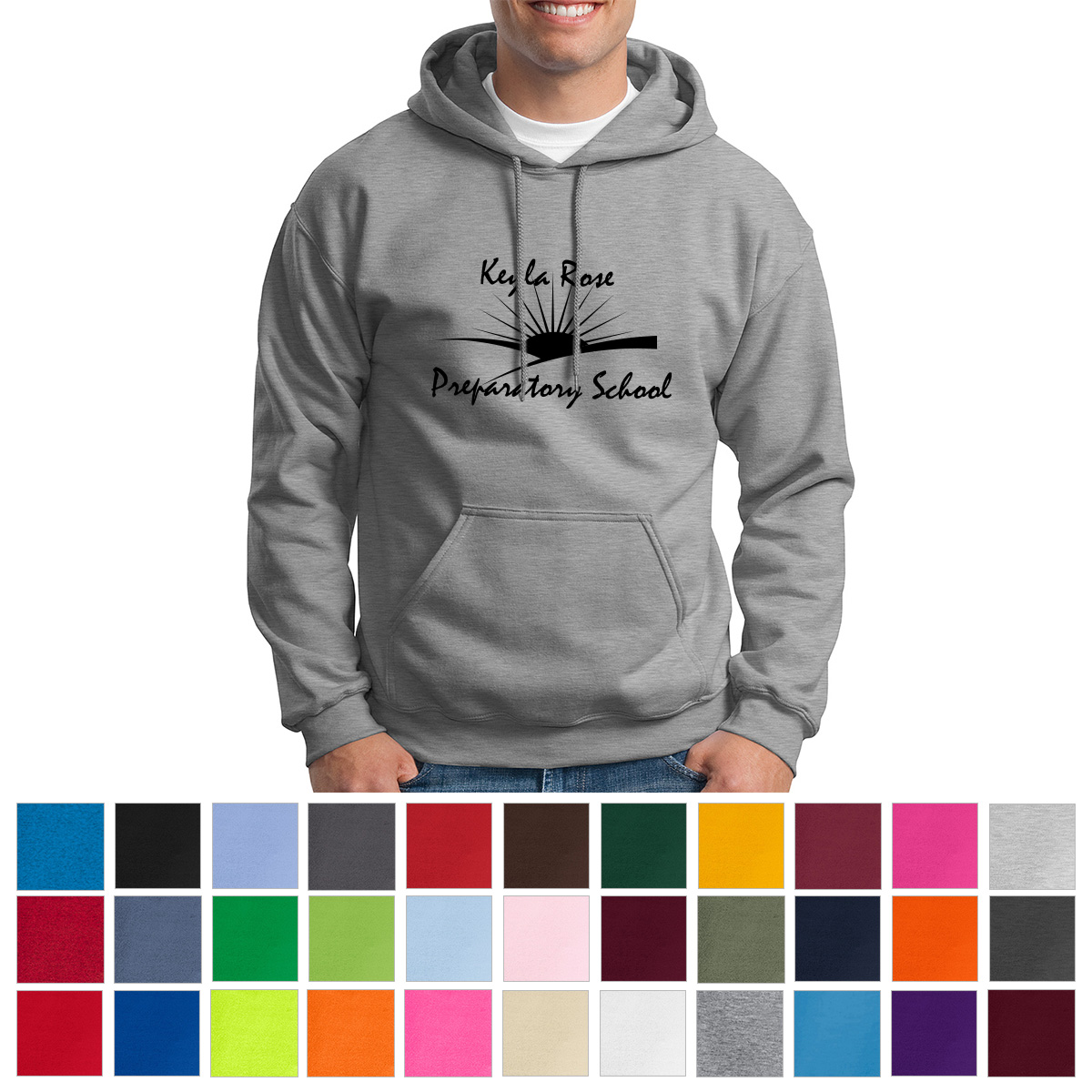 Promotional Sweatshirts White Gildan® Heavy Blend™ Hooded Sweatshirt - Full  Color