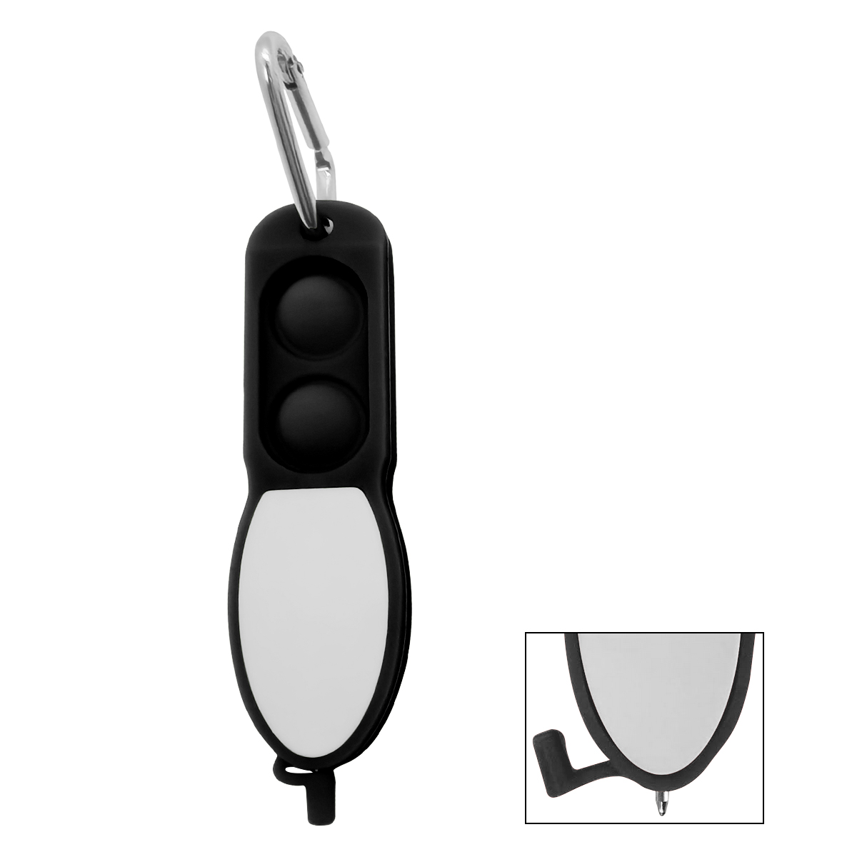 Push Pop Pen With Carabiner