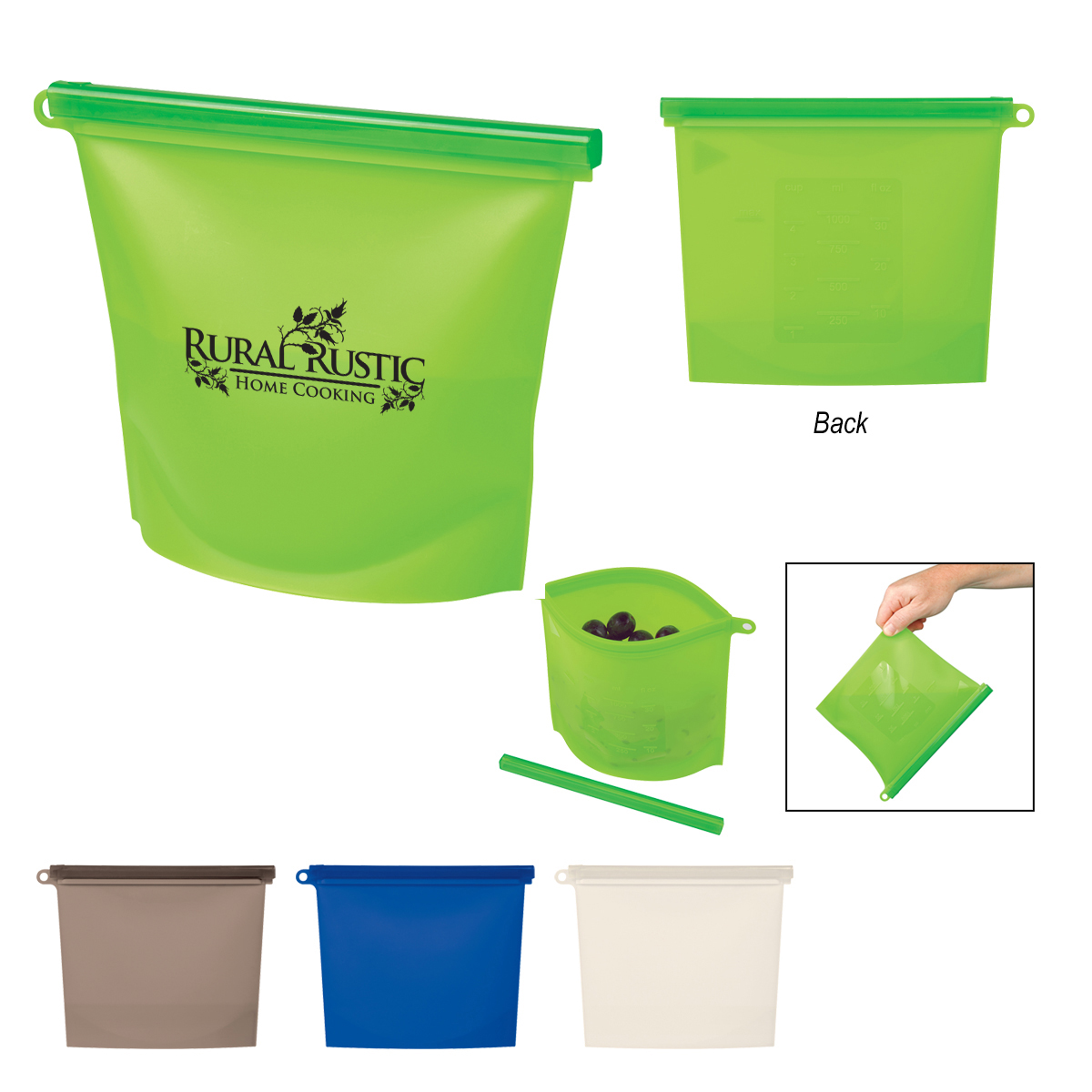 Reusable Food Bag With Plastic Slider