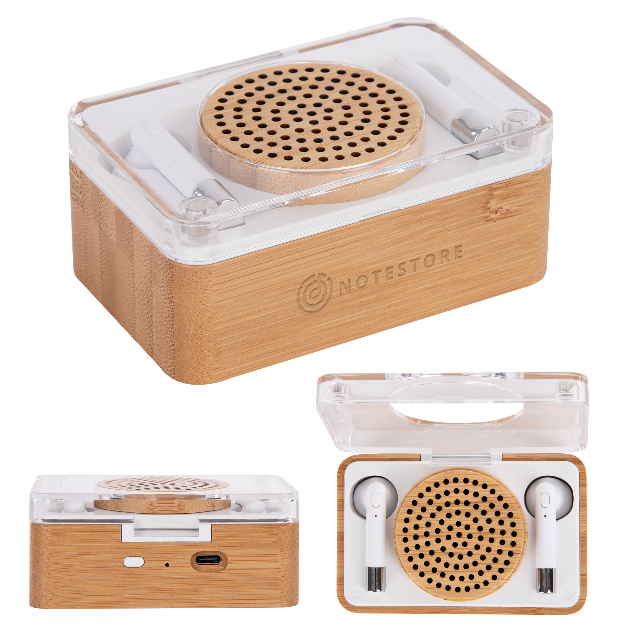 Block Party Bamboo Speaker & Wireless Earbuds-HIT