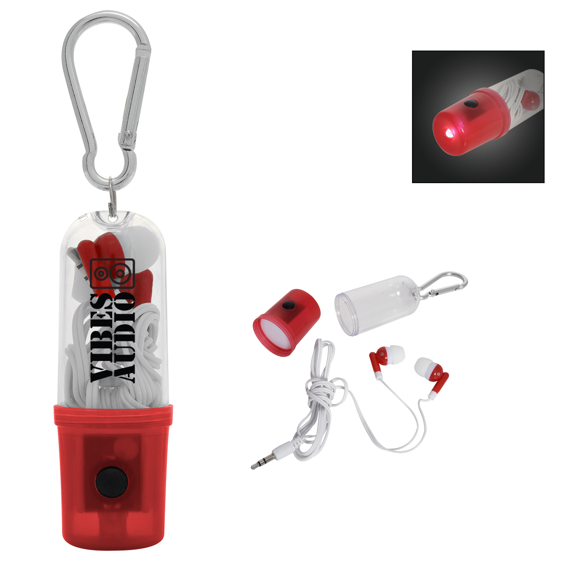 Earbuds With Flashlight Case-HIT
