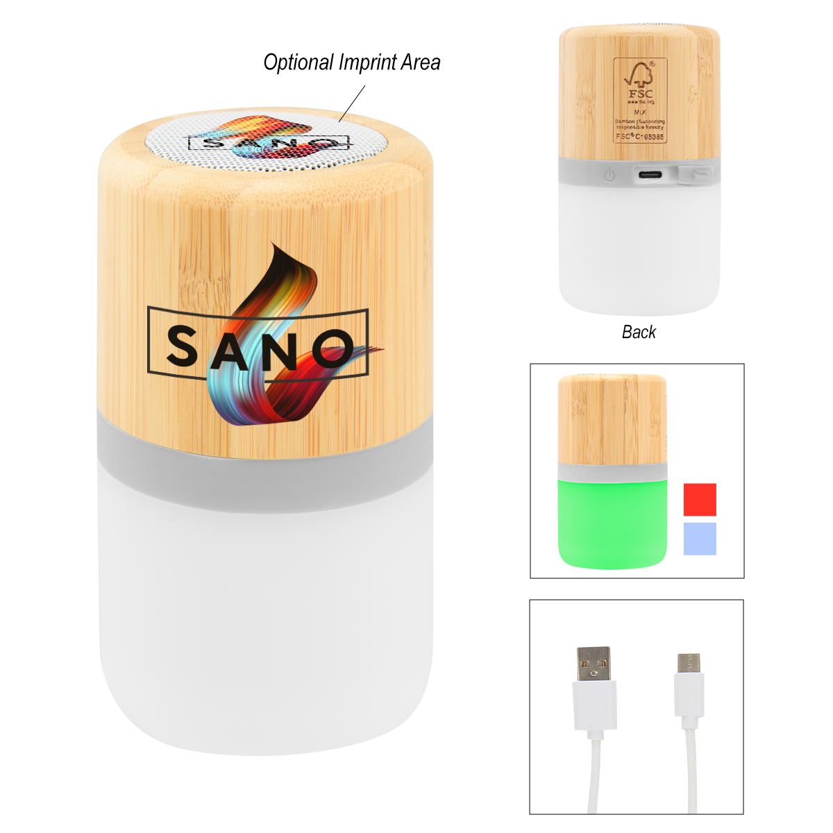 Bamboo Wireless Light Up Speaker 2.0 - FSC BAMBOO