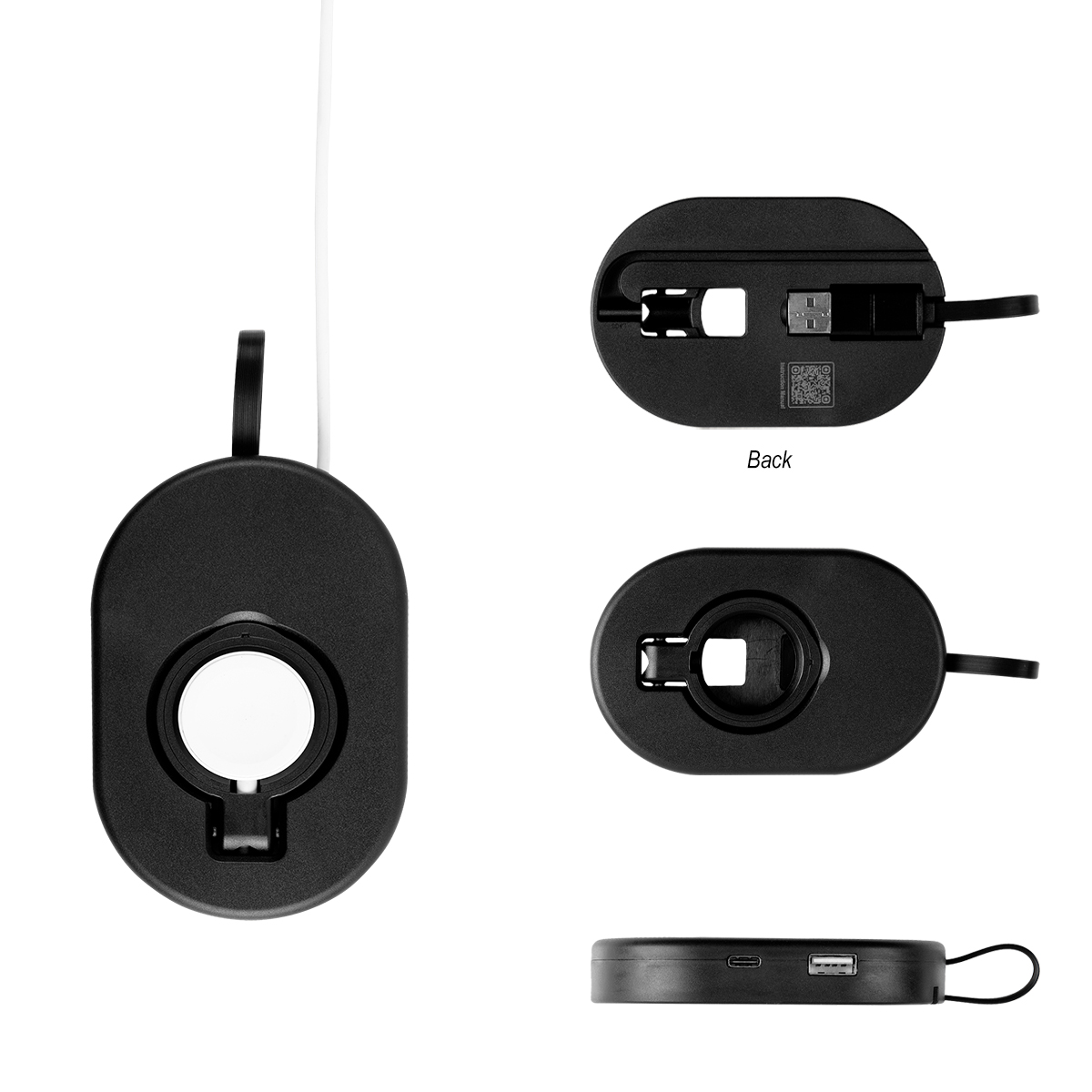 Charging Hub With Wireless Watch Dock - BLACK