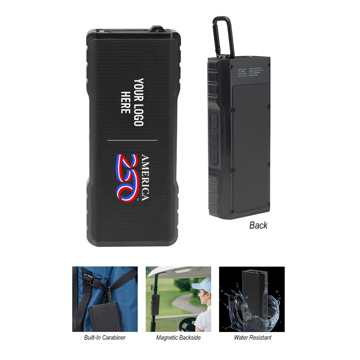 Magnetic Speaker With Carabiner