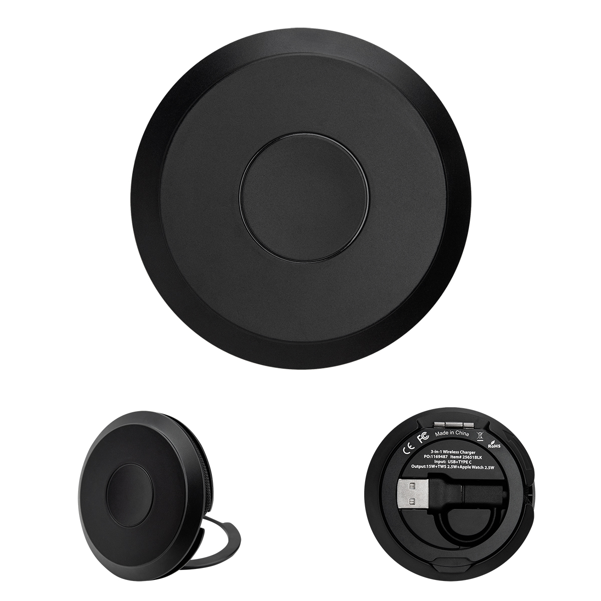 Wireless Multi-Charger With Kickstand - BLACK