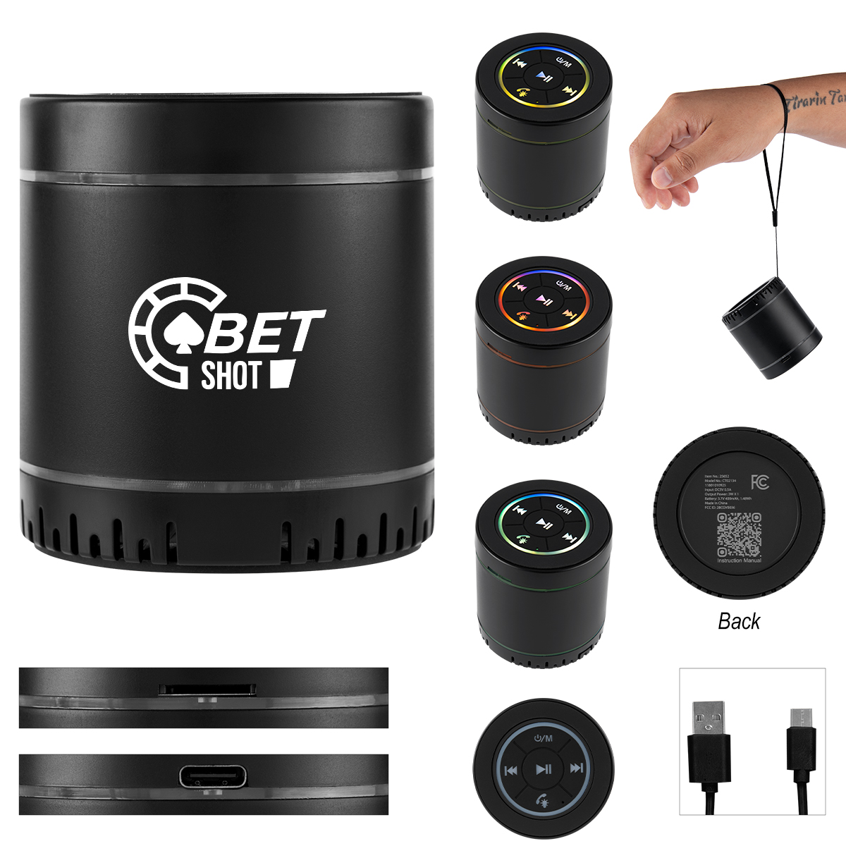 rABS Light Up Speaker - BLACK