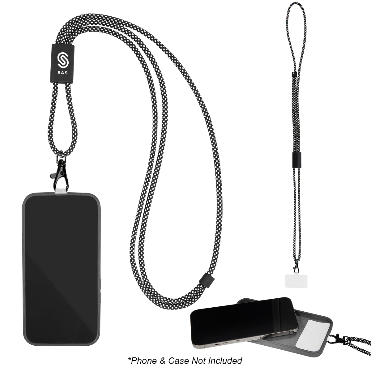BrandCharger® Tether Cord Phone Lanyard - BLACK