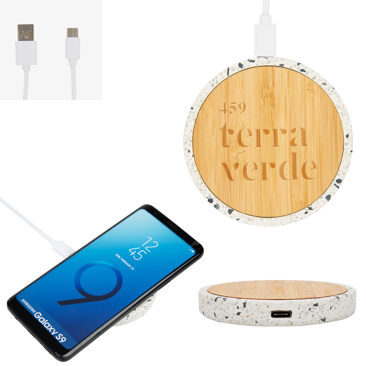 10W Speckle & Bamboo Wireless Charger-HIT