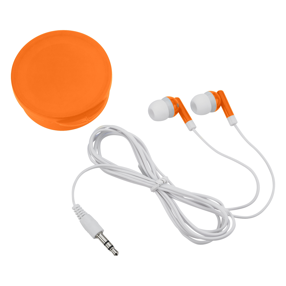 Earbuds In Round Plastic Case-HIT