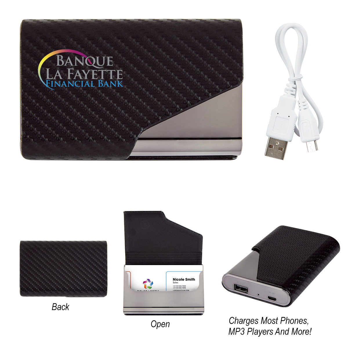 UL Listed 2-In-1 Zeus Power Bank With Card Holder-HIT