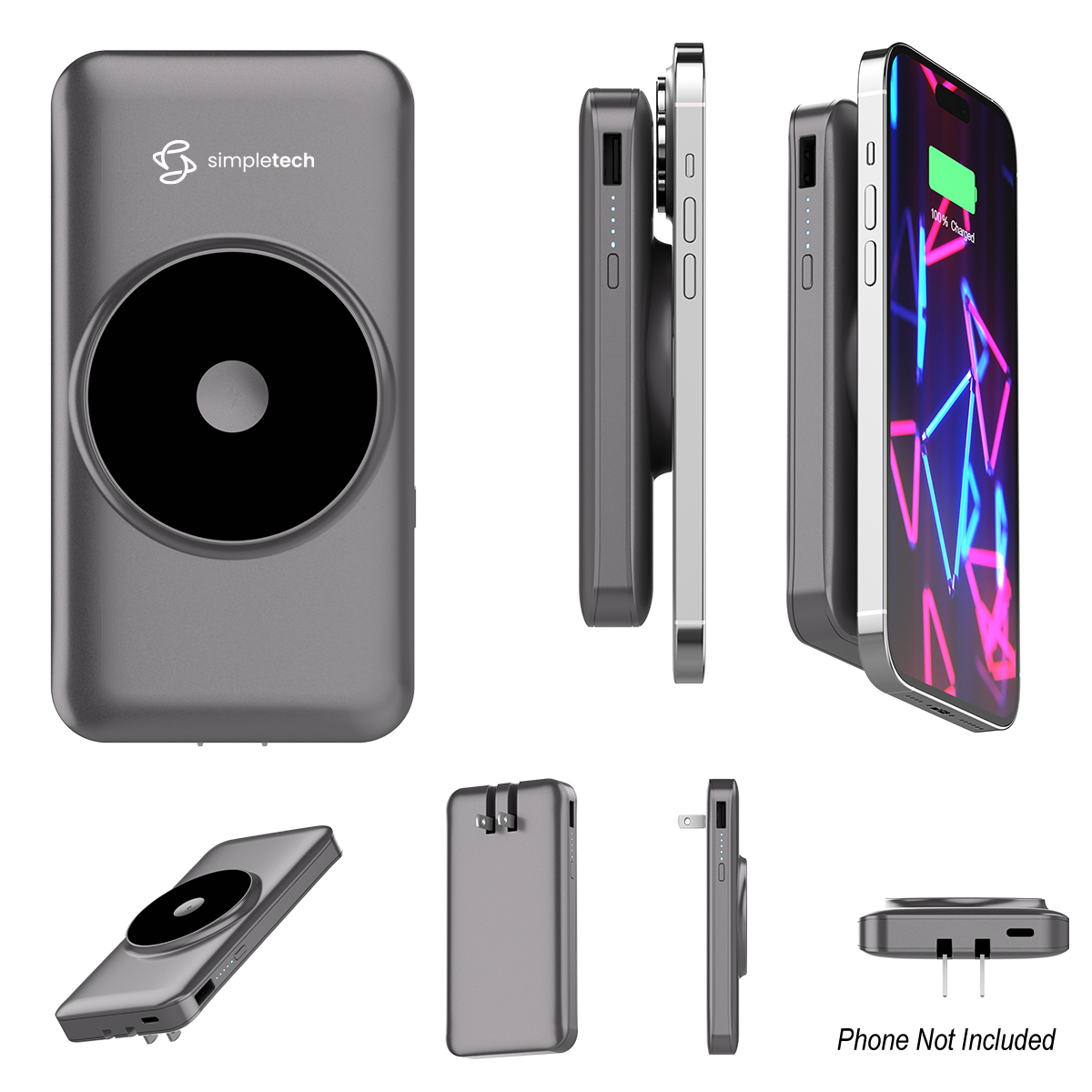 10,000mAh PhoneSuit Mag All-In-One Wireless Battery Pack & Wall Adapter
