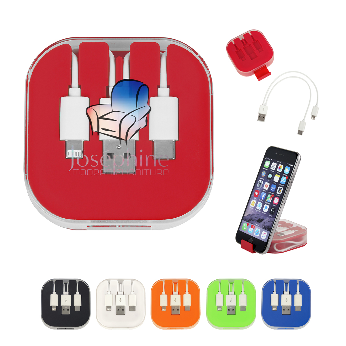 3-In-1 Charge Cable With Phone Stand 