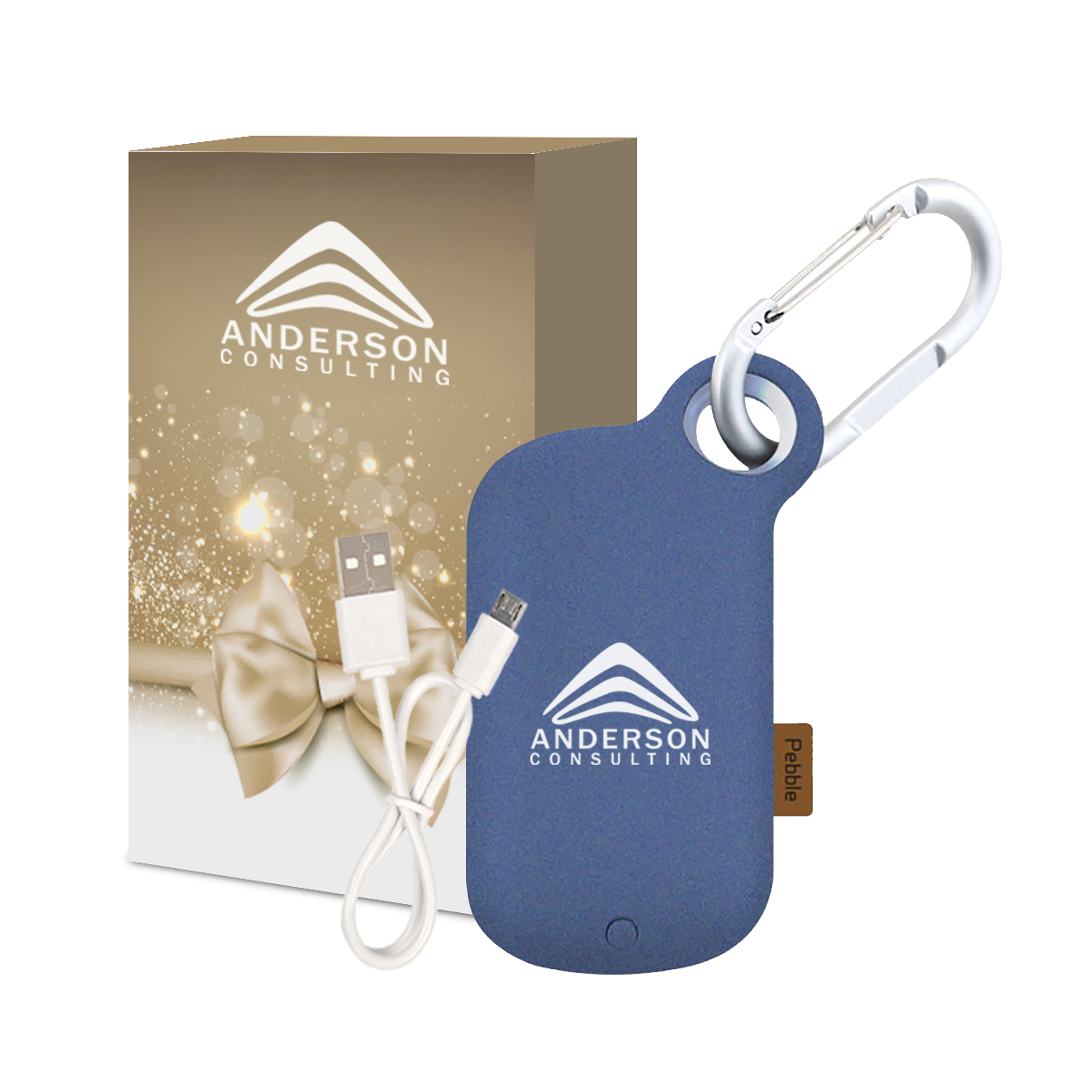 UL Listed Pebble Carabiner Power Bank With Custom Box-HIT