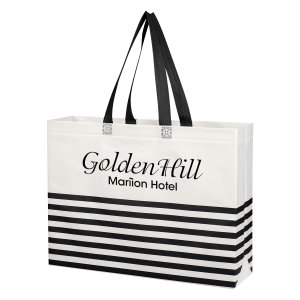 Bags Duffels Accessorie Promotional Products Non Woven Horizontal Stripe Tote Bag