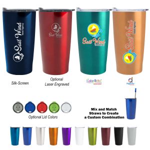 5842 - 16 Oz. Stainless Steel Slide Action Travel Tumbler - Hit Promotional  Products