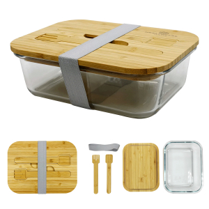 Promotional Stackable Bento Box With Phone Stand and Bamboo Lid $10.49