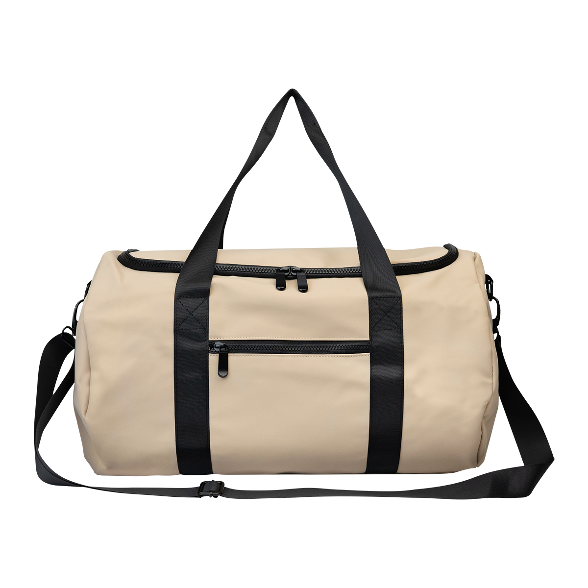 Hudson rPET Leatherette Duffel Bag - BEIGE