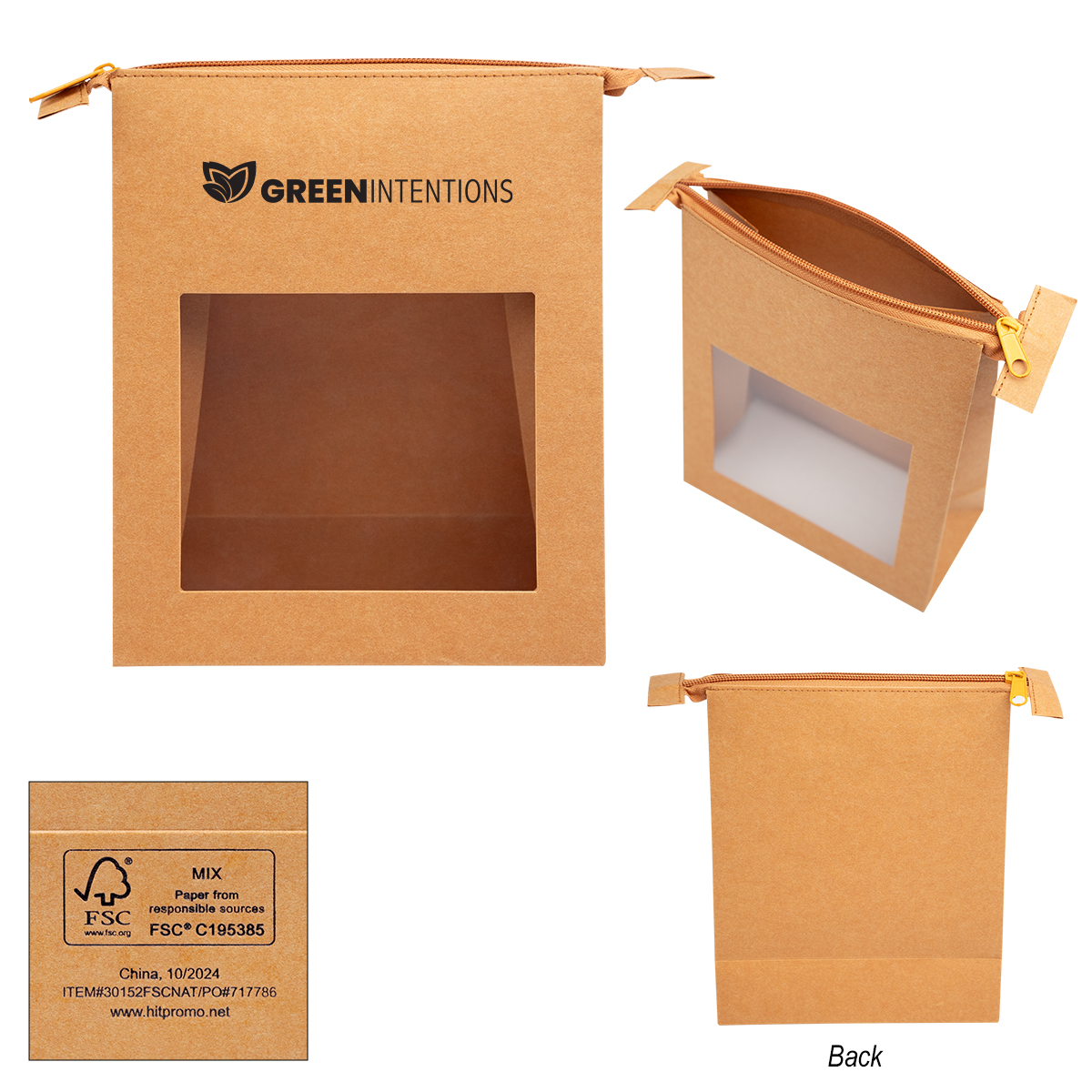 Kraft Paper Zippered Pouch - FSC NATURAL