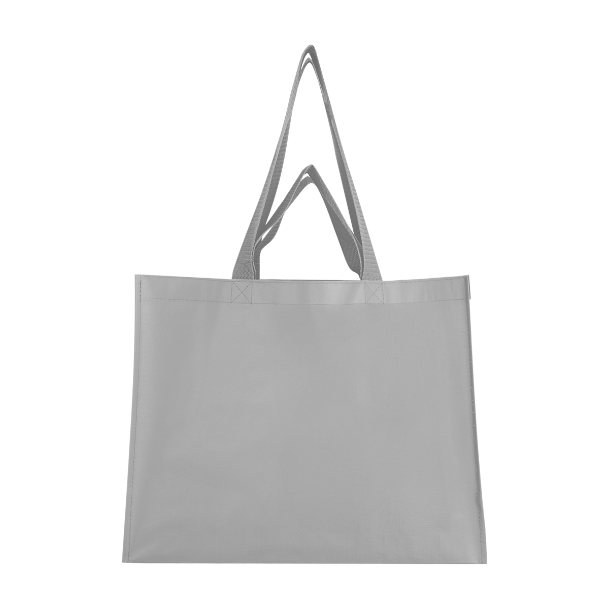 Matte Laminated Recycled Non-Woven Dual Handle Shopper Tote Bag - GRAY