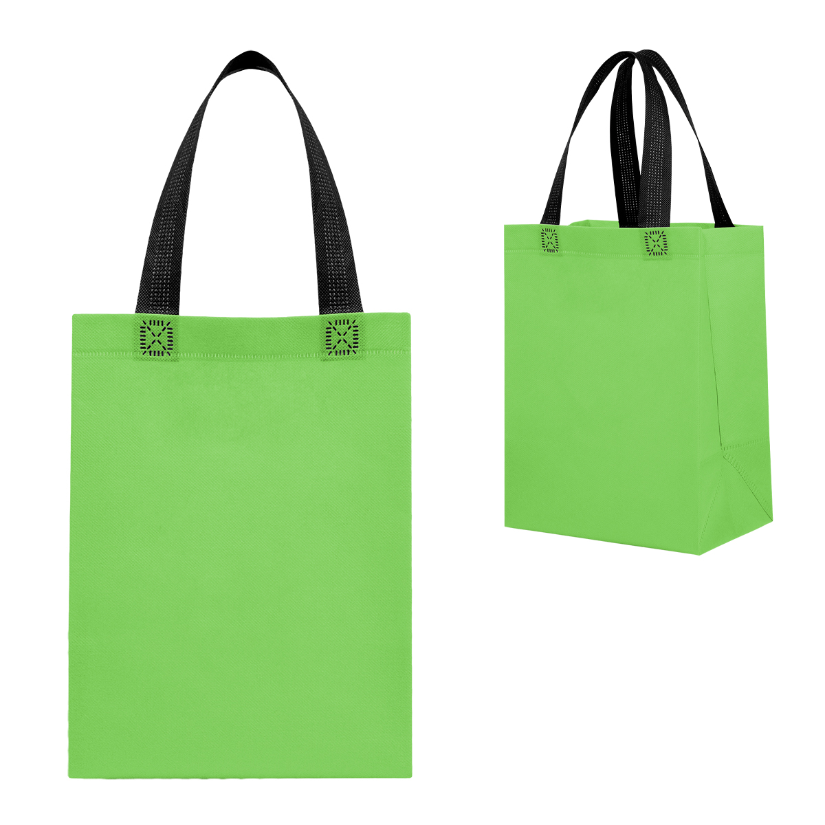 Bennett Recycled Non-Woven Tote Bag - LIME WITH BLACK