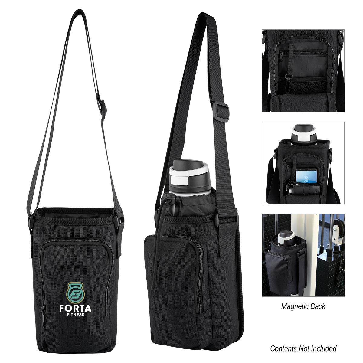 Endurance Magnetic Drawstring Bottle Bag - BLACK