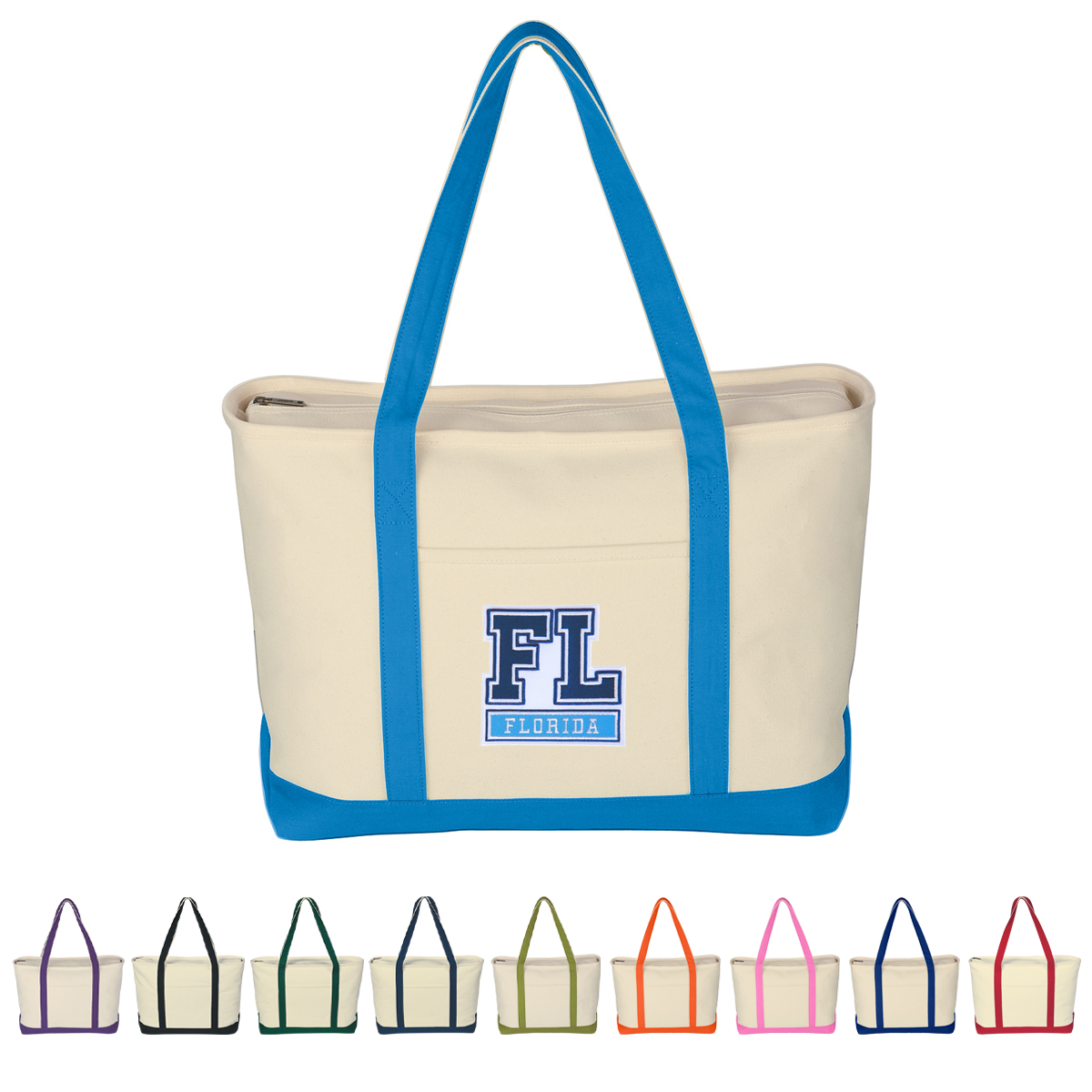 #3235PAT Large Starboard Cotton Canvas Tote Bag With Tackle Twill Patch ...