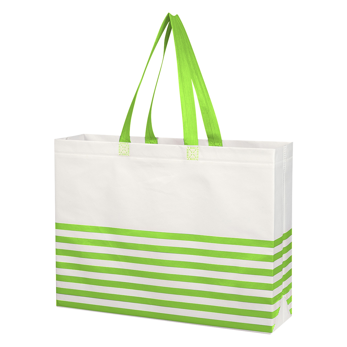 Non-Woven Horizontal Stripe Tote Bag