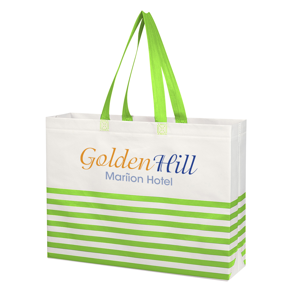 Non-Woven Horizontal Stripe Tote Bag