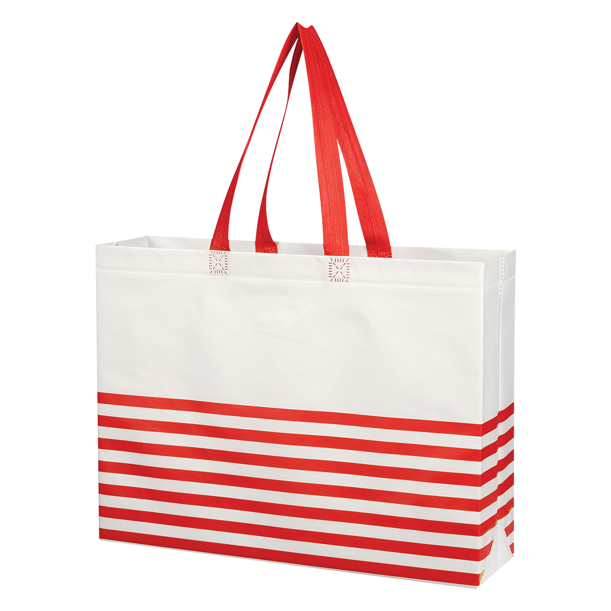 Non-Woven Horizontal Stripe Tote Bag