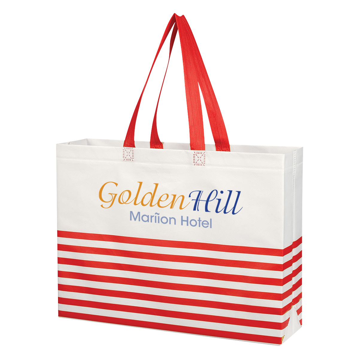 Non-Woven Horizontal Stripe Tote Bag