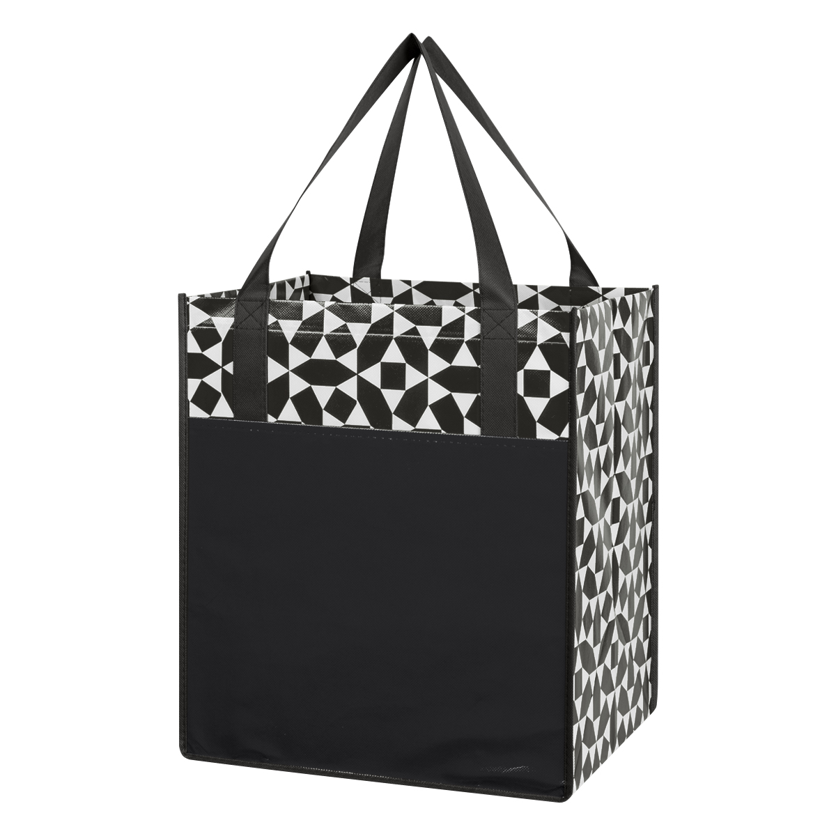 Non-Woven Geometric Shopping Tote Bag-HIT