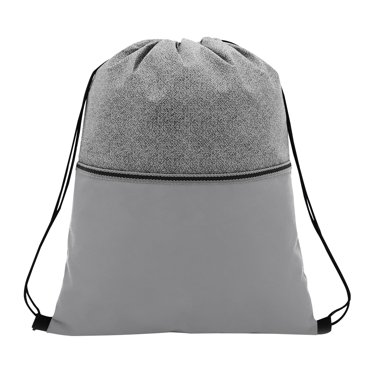 Color Basics Heathered Non-Woven Drawstring Bag