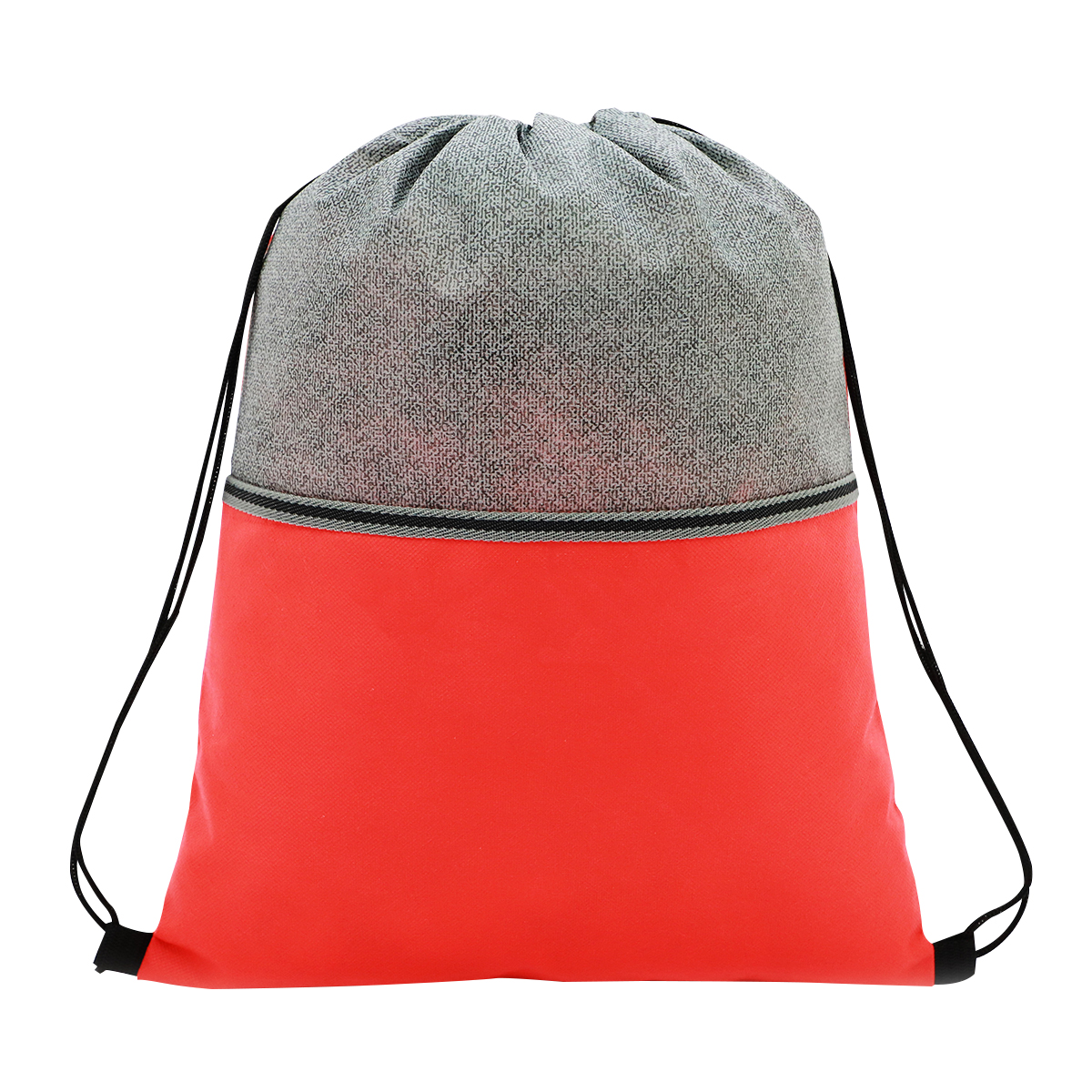 Color Basics Heathered Non-Woven Drawstring Bag