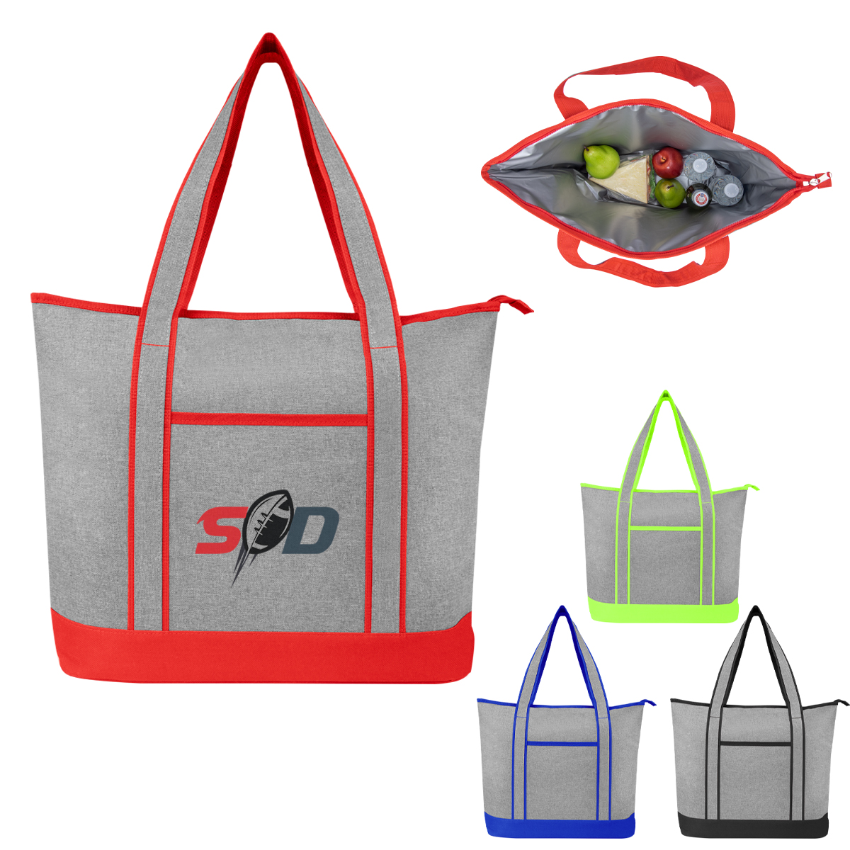 Harborside Heathered Cooler Tote Bag-HIT