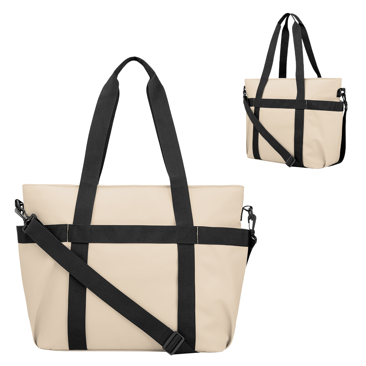 Hudson rPET 36 Can Cooler Tote Bag - BEIGE